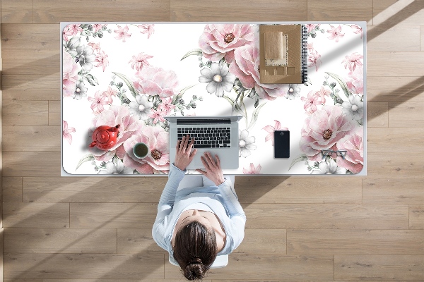 Large desk mat for children flowers