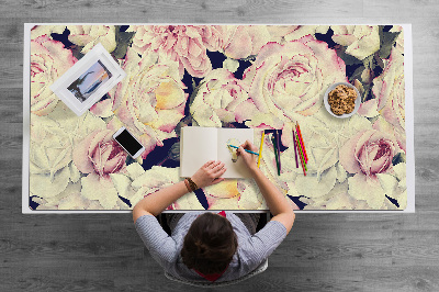 Large desk mat for children White roses