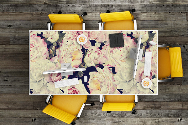 Large desk mat for children White roses