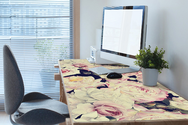 Large desk mat for children White roses