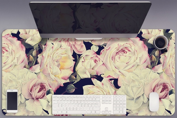 Large desk mat for children White roses
