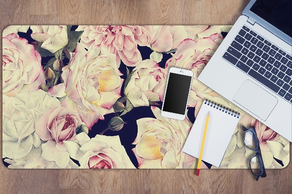 Large desk mat for children White roses