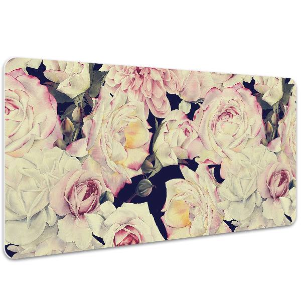 Large desk mat for children White roses