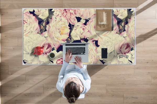 Large desk mat for children White roses