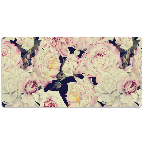 Large desk mat for children White roses