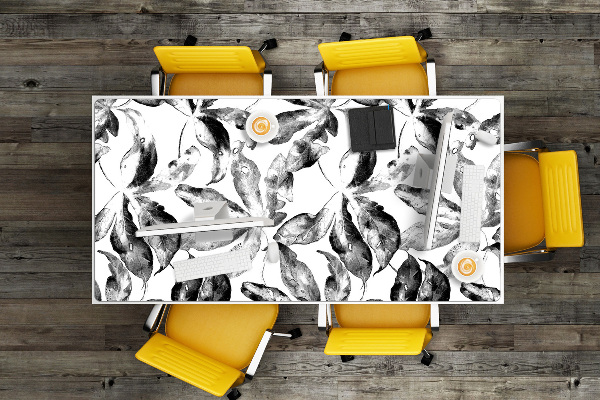 Desk pad painted leaves