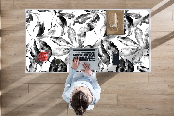 Desk pad painted leaves
