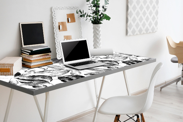 Desk pad painted leaves