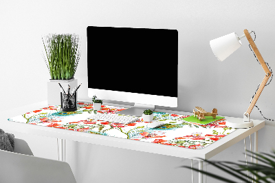 Large desk mat for children Peacock feathers