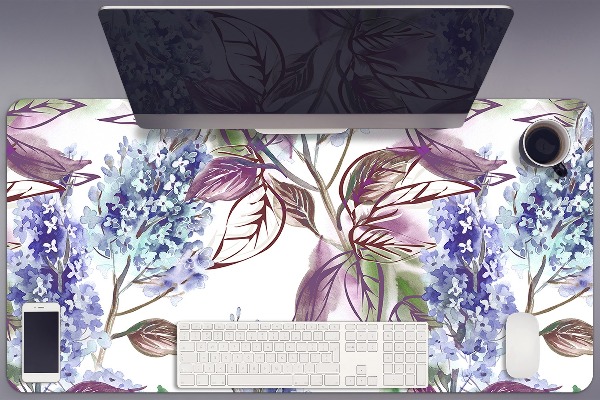 Full desk protector purple leaves
