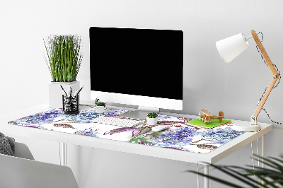 Full desk protector purple leaves