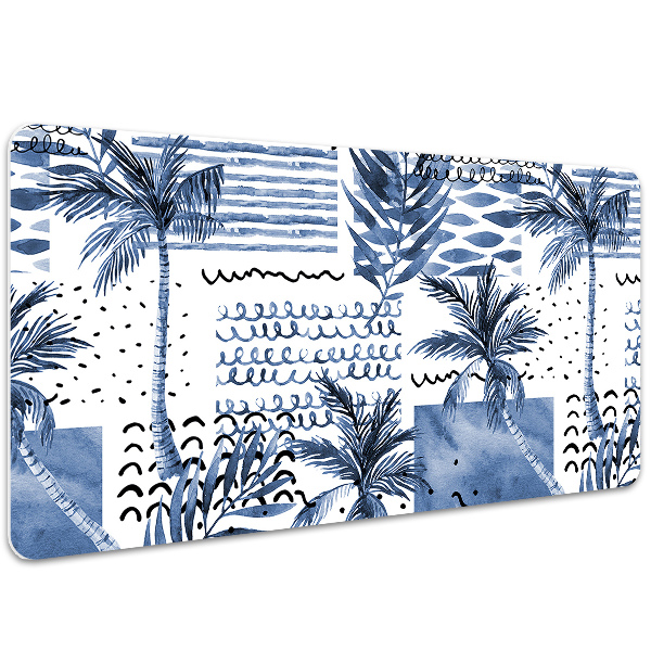 Desk pad blue palm tree