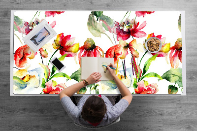 Large desk mat table protector Wild Flowers