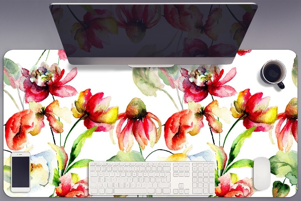 Large desk mat table protector Wild Flowers