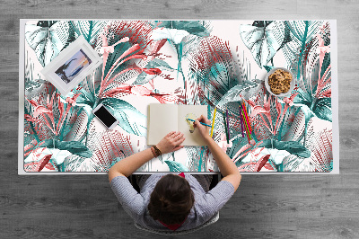 Desk mat tropical drawing