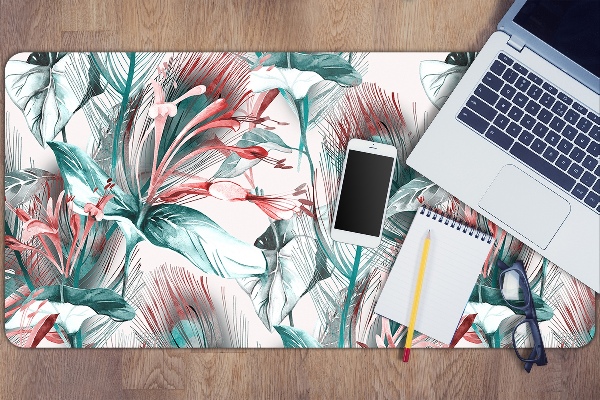 Desk mat tropical drawing