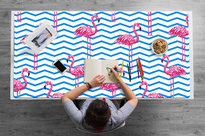 Large desk mat for children Flamingos