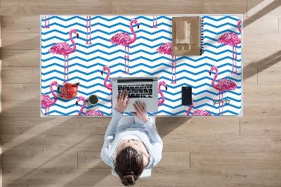 Large desk mat for children Flamingos