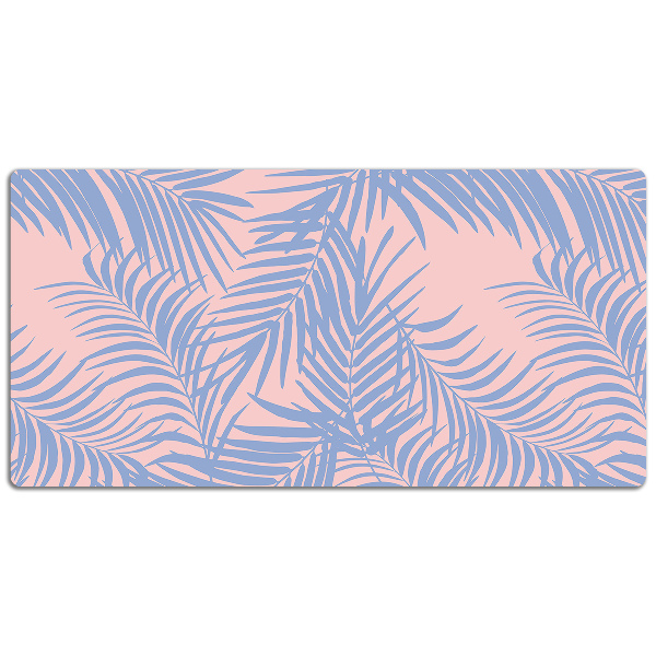 Full desk pad blue leaves