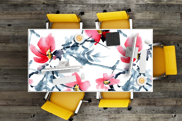 Large desk pad PVC protector floral pattern