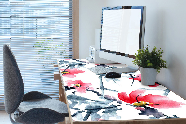 Large desk pad PVC protector floral pattern
