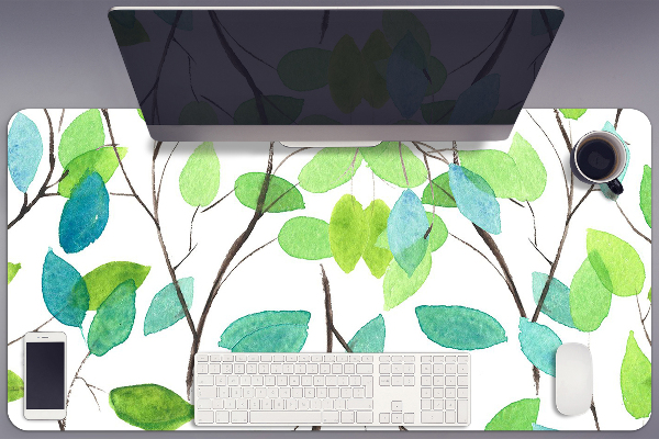 Desk pad green branches