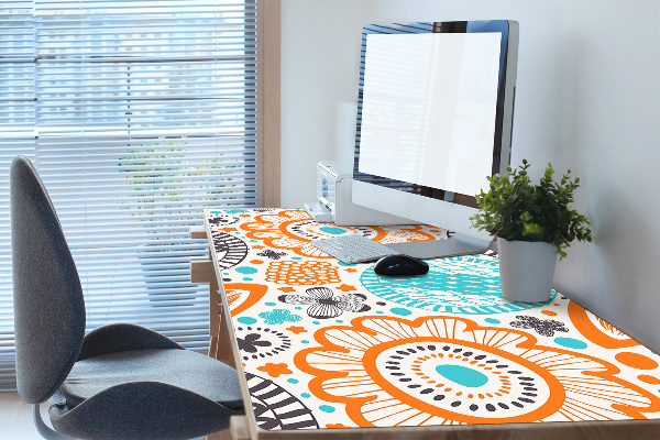 Full desk protector pastel flowers