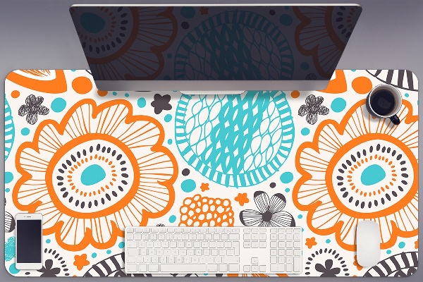 Full desk protector pastel flowers