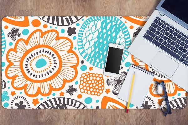 Full desk protector pastel flowers