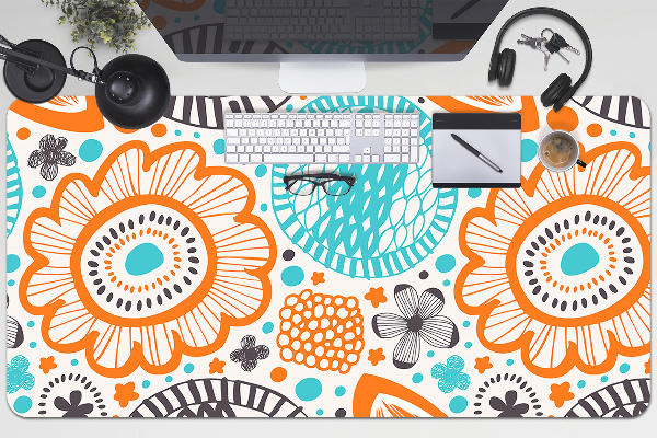 Full desk protector pastel flowers