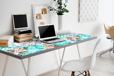 Large desk mat table protector prints of leaves