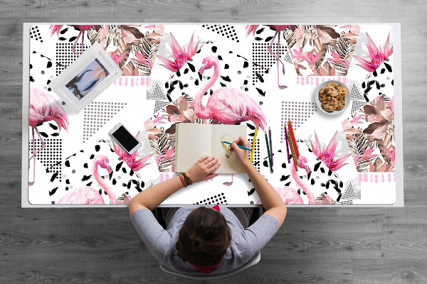 Large desk mat for children Flamingos