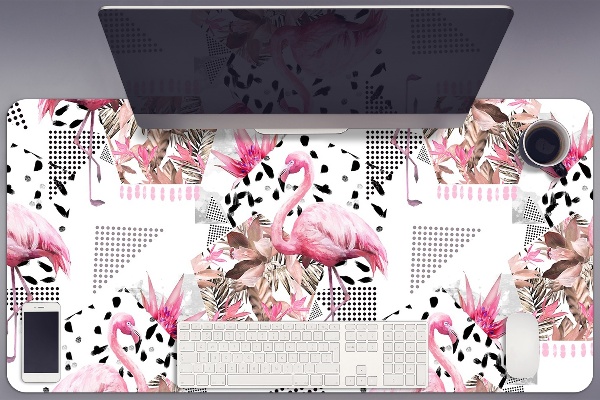Large desk mat for children Flamingos