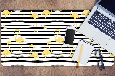 Full desk mat Gold flamingos