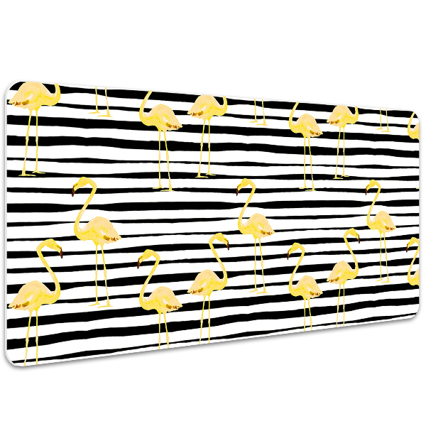 Full desk mat Gold flamingos