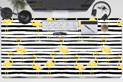 Full desk mat Gold flamingos