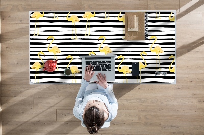 Full desk mat Gold flamingos