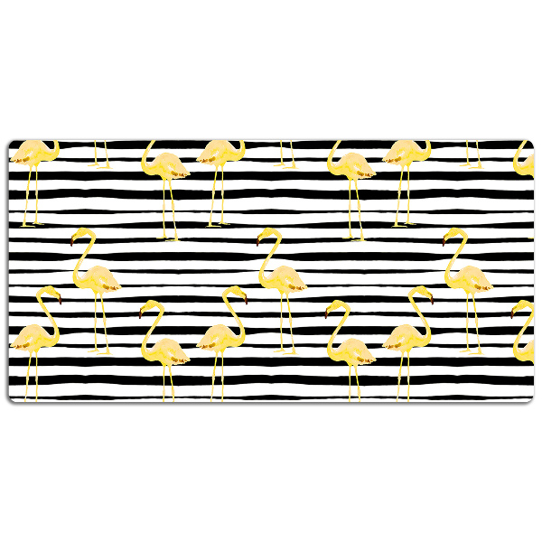 Full desk mat Gold flamingos