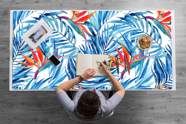 Large desk pad PVC protector blue Paradise