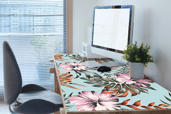 Full desk protector hibiscus flowers
