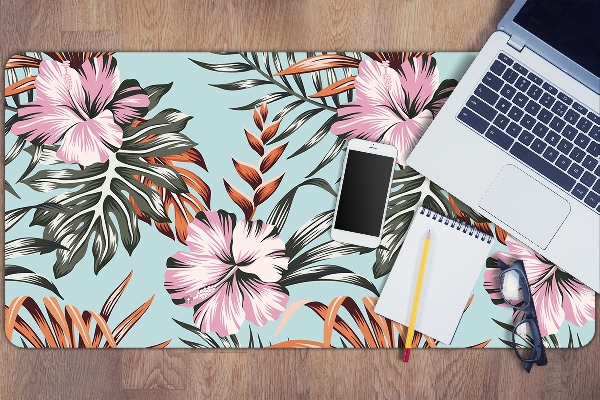 Full desk protector hibiscus flowers