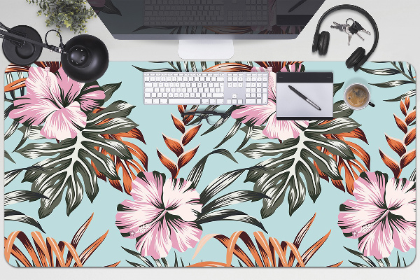Full desk protector hibiscus flowers