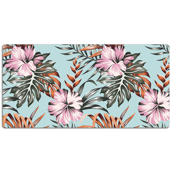 Full desk protector hibiscus flowers