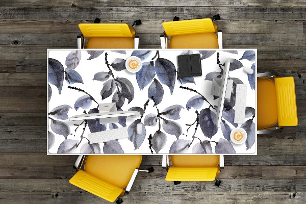 Large desk mat table protector gray Branches