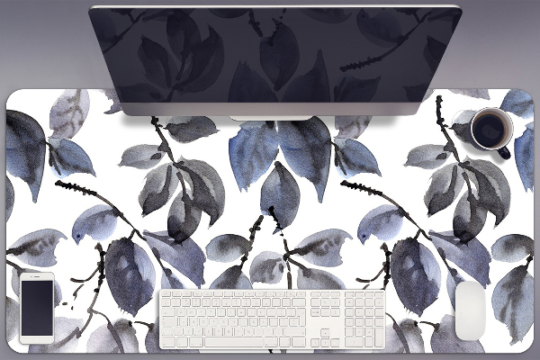 Large desk mat table protector gray Branches