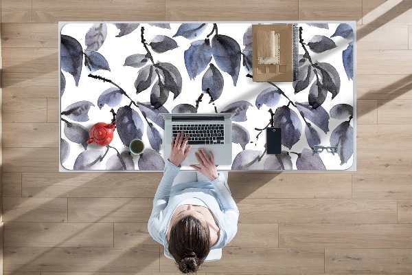 Large desk mat table protector gray Branches