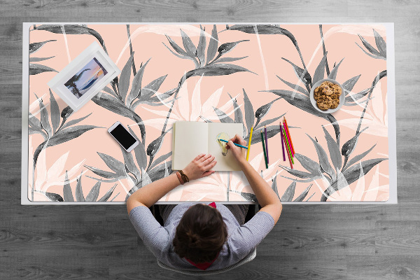 Desk mat Black and white flowers