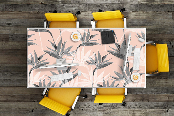 Desk mat Black and white flowers