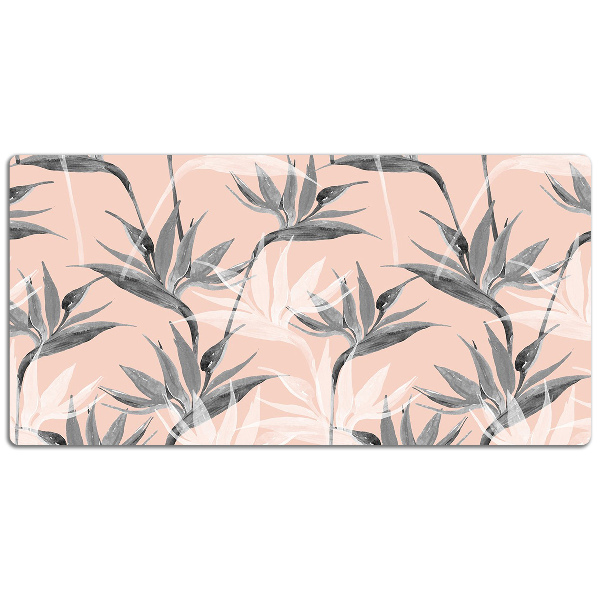 Desk mat Black and white flowers
