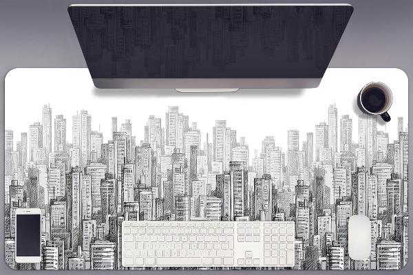Desk mat Black and white city